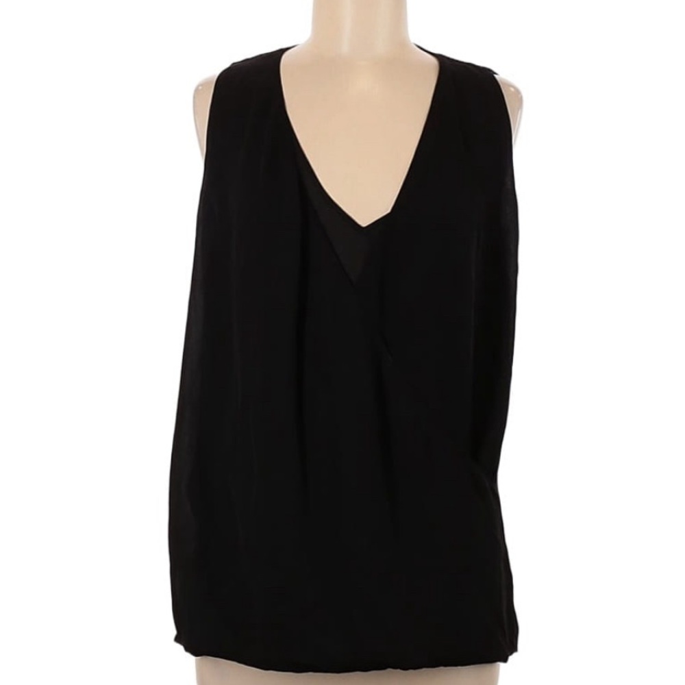 Lauren by Ralph Lauren Womens Sleeveless Blouse Classic Elegant Black Blouse